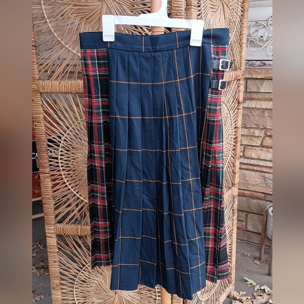Zara Plaid Navy and Red Women's Skirt_Small